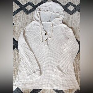 Womens small waffle weave Sweater with hood. Smoke free home. Like new condition